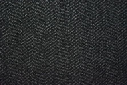 Black Herring Bone Tweed Wool Fabric