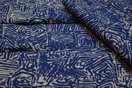 BLUE PRINTED INDIAN COTTON FABRIC-HF1613