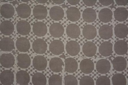 Kashish Grey Circle Block Printed Cotton Fabric
