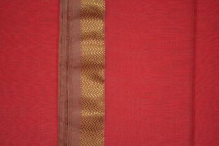 Rose Of Sharon  Zari Border Maheshwari Silk Handloom Fabric
