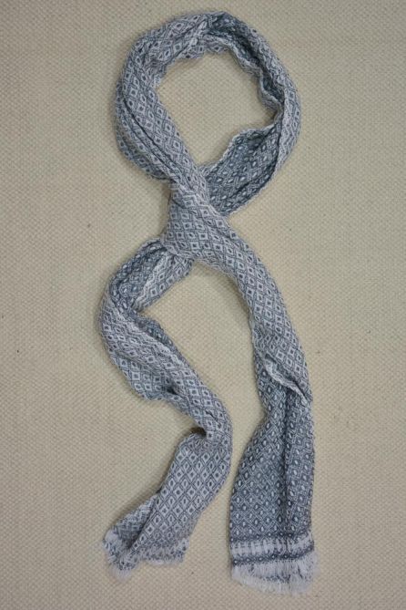 GREY AND WHITE DESIGNER CASHMERE WOOL STOLE-C45