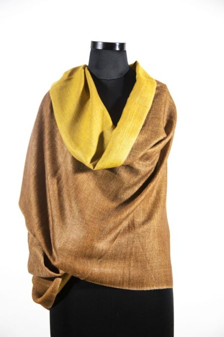 REVERSIBLE MUSTARD BROWN PASHMINAS WHOLESALE SCARVES FROM INDIA
