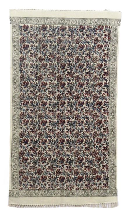 BLOCK PRINTED COTTON DHURRIE RUGS INDIA -DR5