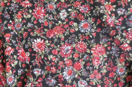 RED FLORAL POLYESTER FABRIC-PS28