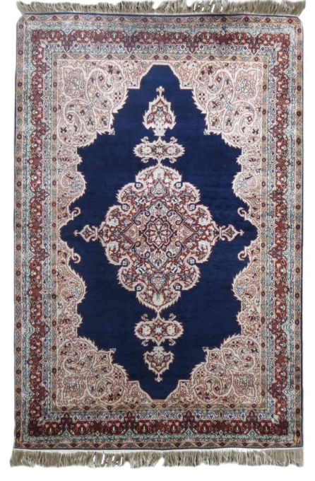 PURE SILK BLUE HANDMADE RUGS FROM INDIA SUPPLIER