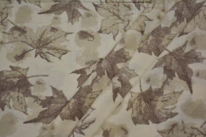 Cream And Brown Floral Giza Shirt Fabric