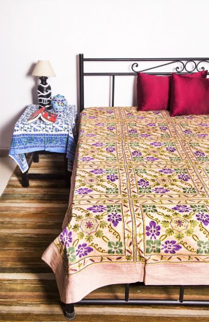 Indian Cotton Embroidered Bedspreads