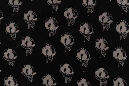 Black Ajrakh Hand Block Printed Cotton Fabric