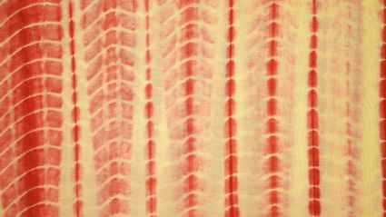 Red Shibori Banarasi Silk Cotton Fabric 