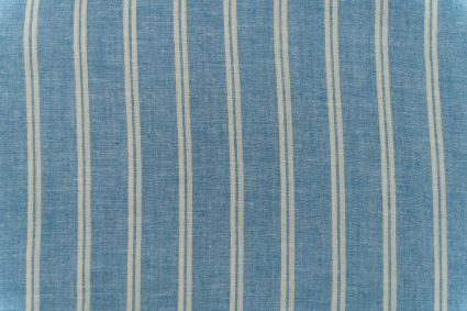 Blue Striped Khari Cotton Fabric
