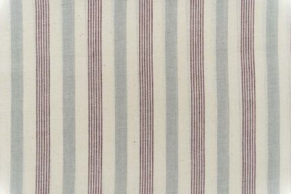Grey Maroon Striped Khari Cotton Fabric