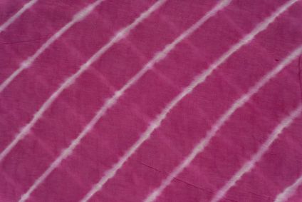 Rose Bloom Block Printed Lehariya  Silk Cotton Fabric