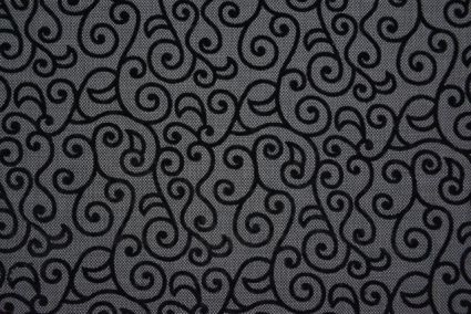 Grey And Black Designer Blend Wool Fabric 