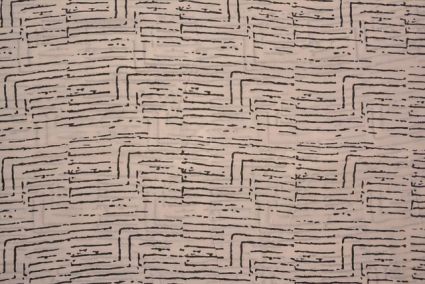 White And Black Block Printed Modal Fabric