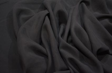 Charcoal Grey Habotai Silk Fabric By The Yard