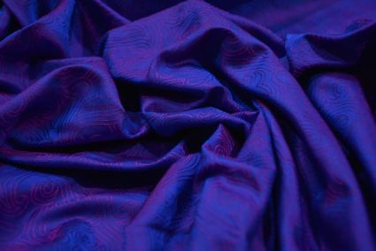 Iris Blue And Pink Tanchui Banarasi Silk Fabric