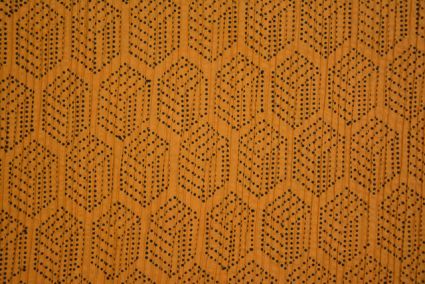 Mustard Yellow Geometric Pintuck Cotton Fabric