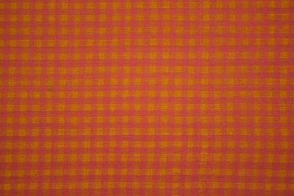 Caral Yellow Checks Pattern Mangalgiri Pure Handloom Cotton Fabric