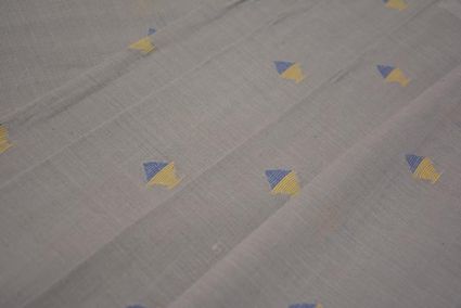 Ash Grey Jamdani Cotton Fabric Online