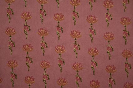 Flamingo Pink Floral Print Rayon Fabric