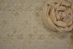 CREAM EMBROIDERED INDIAN SOFT COTTON FABRIC-HF3045