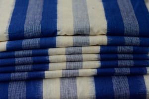 BLUE AND WHITE STRIPED DOUBLE IKAT FABRIC-HF593