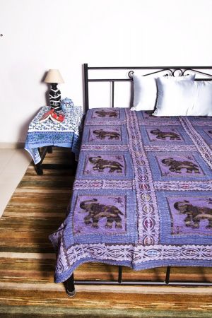 ELEPHANT PATCH INDIAN COTTON BEDSPREADS-BC17
