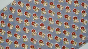 GREY AND RED FLORAL BLOCK PRINT COTTON FABRIC-HF3581