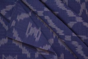 BLUE AND WHITE IKAT UPHOLSTERY COTTON FABRIC-UF36