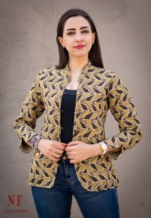 AJRAKH REVERSIBLE BLOCK PRINT QUILTED JACKETS-J115