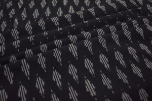 BLACK AND WHITE FINE IKAT FABRIC BY THE YARD-HF3297