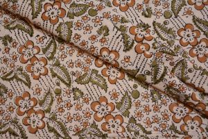FLORAL BLOCK PRINTED COTTON FABRIC ONLINE-HF1679