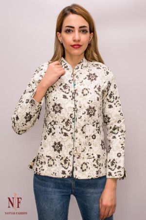Mustard & Green Flower Quilted Jackets - NVQJ152