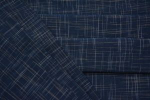 BLUE AND WHITE HANDWOVEN COTTON FABRIC-HF2127