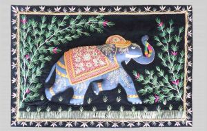 HAND EMBROIDERED ELEPHANT INDIAN WALL HANGINGS SUPPLIER