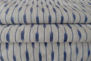 WHITE AND BLUE IKAT FABRIC BY THE YARD-HF785