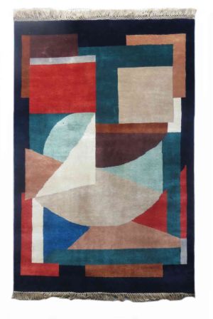 MODERN DESIGN HAND KNOTTED WOOL RUG FROM INDIA